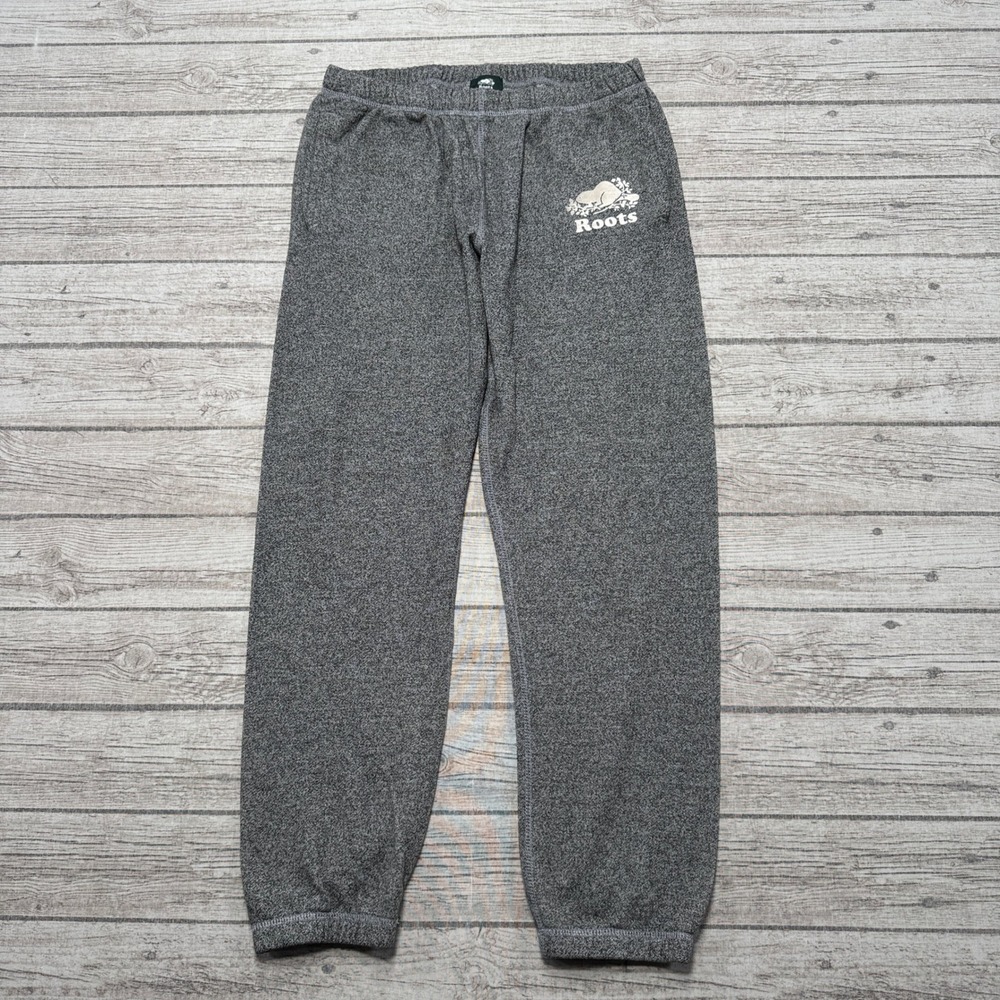 Roots Sweatpants Men's Medium Gray Salt & Pepper Athletic French Terry Joggers